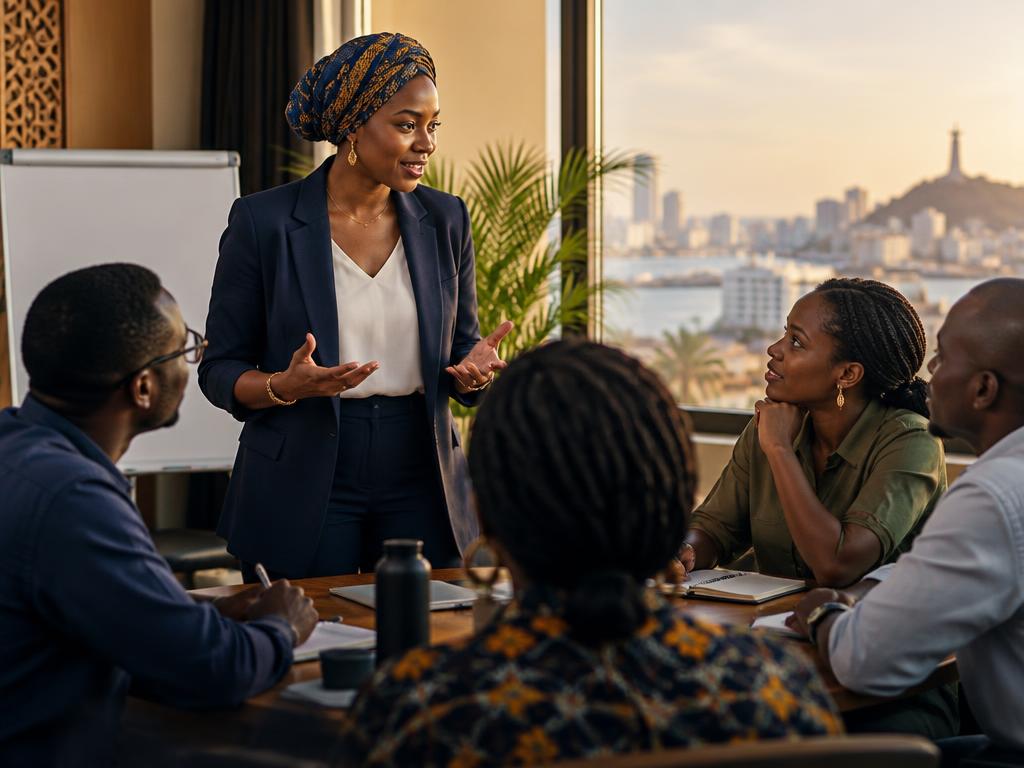 Séance de formation professionnelle en petit groupe